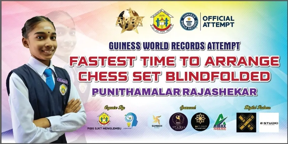 The Fastest Time To Arrange Chess Set Blindfolded By Punithamalar Rajashekar 1