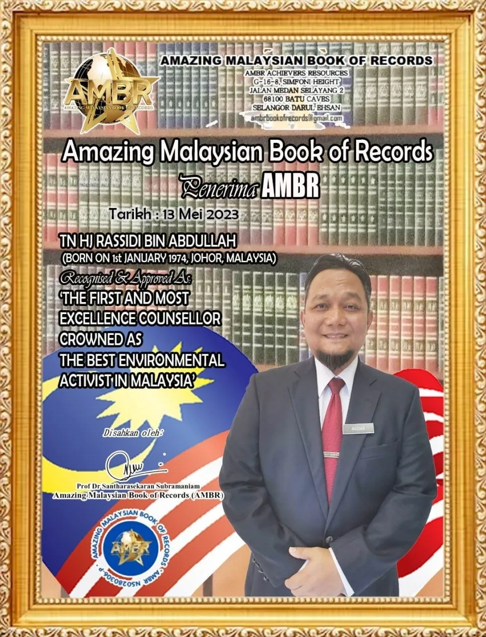 The First And Most Excellent Counselor Crowned As Best Environmental Activist In Malaysia